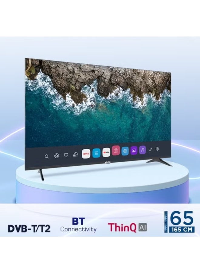 إليستا تلفزيون ذكي LED بدقة 4K UHD مقاس 65 بوصة | شاشة +A بدون حواف | نظام WebOS | ريموت ماجيك مع التحكم الصوتي ThinQ AI | Dolby Audio | HDR10+ | موديل D65UHD4ELD | أسود - Image 4