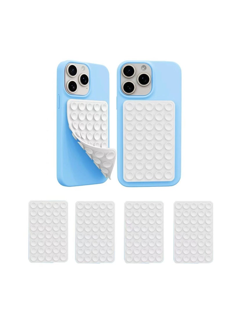 Double-sided suction power phone case stand, 4Pcs Silicone Phone Suction Grip Compatible with iPhone and Android Cases, Anti-Slip Hands-Free Mobile Accessory Holder, Sticky Phone Grip for Tiktok Videos and Selfies(white) - Image 1