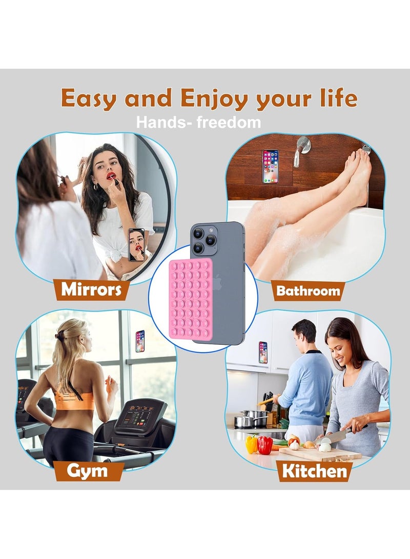 Double-sided suction power phone case stand, 4Pcs Silicone Phone Suction Grip Compatible with iPhone and Android Cases, Anti-Slip Hands-Free Mobile Accessory Holder, Sticky Phone Grip for Tiktok Videos and Selfies(white) - Image 5