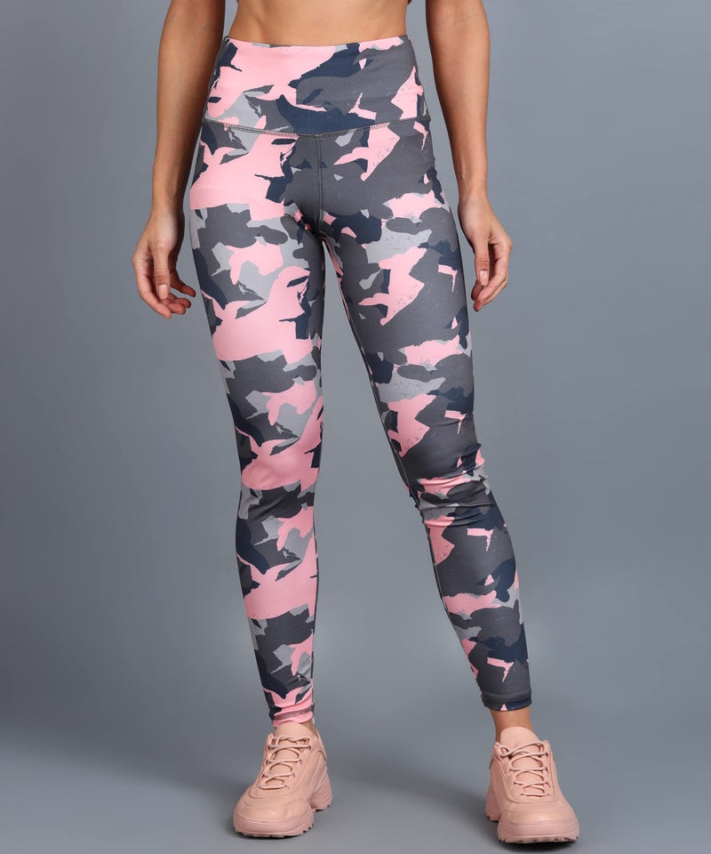 Rock Paper Scissors Women's Skinny Fit Polyester Blend High Rise Leggings (ONSWG-TIGHTS-PEACHCAMO-3XL_Multicolor_3XL) - Image 2