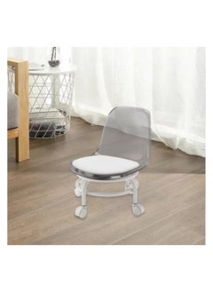 brunson Multi-Purpose Adjustable Rolling Salon Chair with Backrest Drafting Spa Bar Medical Salon Tattoo Stool Chair with Wheels 360 Swivel Heavy Duty Weight Capacity  Low rolling chair Pedicure Chair Acrylic Stool with Wheels Transparent Plastic Chair  - Image 4