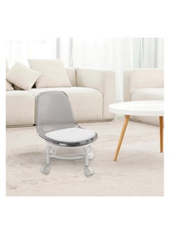 brunson Multi-Purpose Adjustable Rolling Salon Chair with Backrest Drafting Spa Bar Medical Salon Tattoo Stool Chair with Wheels 360 Swivel Heavy Duty Weight Capacity  Low rolling chair Pedicure Chair Acrylic Stool with Wheels Transparent Plastic Chair  - Image 5