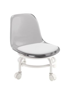 brunson Multi-Purpose Adjustable Rolling Salon Chair with Backrest Drafting Spa Bar Medical Salon Tattoo Stool Chair with Wheels 360 Swivel Heavy Duty Weight Capacity  Low rolling chair Pedicure Chair Acrylic Stool with Wheels Transparent Plastic Chair  - Image 1