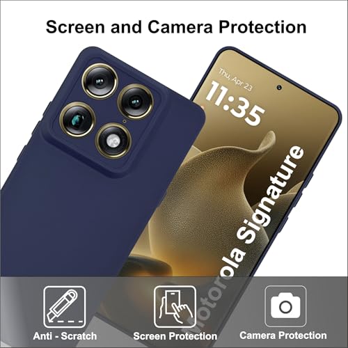 SBMS Silicone Back Cover Case for Motorola Signature | Soft Micro-Fibre Lining Inside | Camera Protection Bump | Shockproof Back Cover Case for Moto Signature (Candy Cloth_Blue) - Image 2