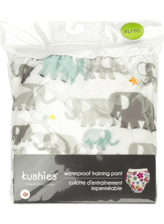 Kushies Baby Waterproof Training Pant (22-29 Pounds), White Elephants, Small - Image 2