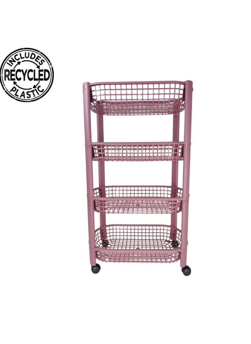 Codil 4 Tier rolling household cart with wheels Suitable for Scenarios Such as Bedrooms, Kitchens, Bathrooms, Dorm, etc.  - Image 1
