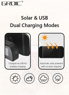 GROIC Tire Pressure Monitoring System Wireless Solar TPMS Car Tire Pressure Warning System Auto Tire Pressure Monitor with External Sensors Temperature Alarm for Car SUV Sedan RV  - Image 3
