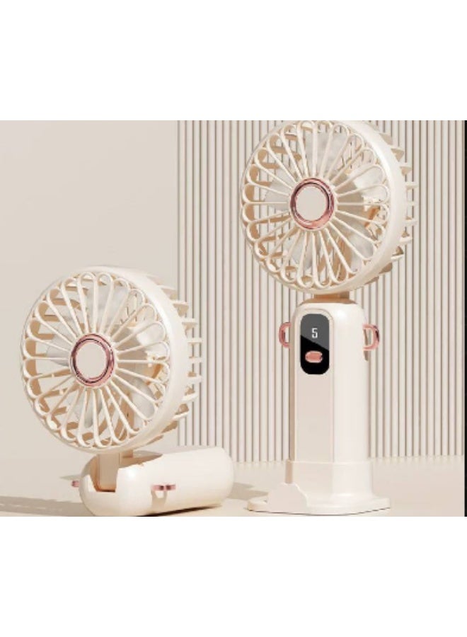 3-in-1 handheld fan with digital display + stand, 5 speeds - Image 2