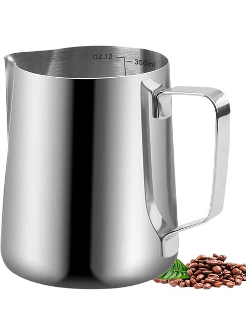 Stainless Steel Milk Frothing Pitcher for Latte, Cappuccino, Barista Tool (350ml)