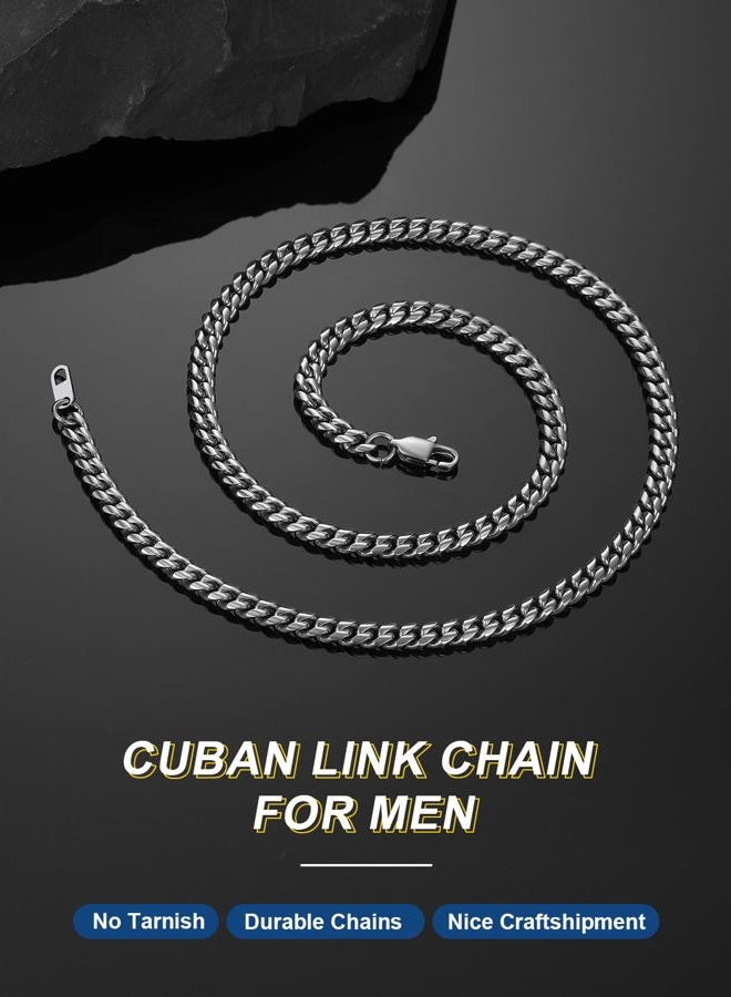 ChainsPro 316L Stainless Steel Men Men Cuban Necklace Chain 22inch 6MM Chain Chain Mens Gifts - Image 2