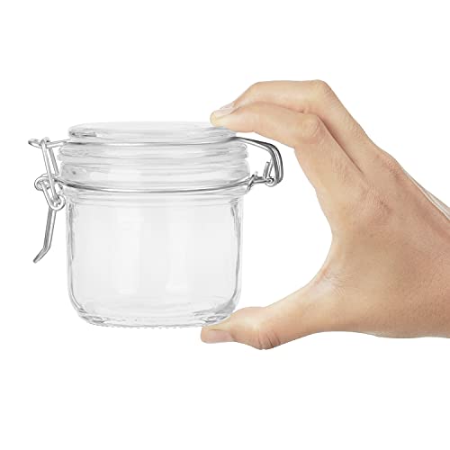 ABOUT SPACE Airtight Container Glass-3 Pack Seasonal Spice Container Jars with Lid & Wooden Spoon Canister Kitchen Condiment Food Storage Jar for Storing Salt Pepper Chilly Flakes (Transparent -200ml) - Image 3