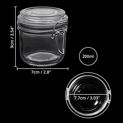 ABOUT SPACE Airtight Container Glass-3 Pack Seasonal Spice Container Jars with Lid & Wooden Spoon Canister Kitchen Condiment Food Storage Jar for Storing Salt Pepper Chilly Flakes (Transparent -200ml) - Image 2