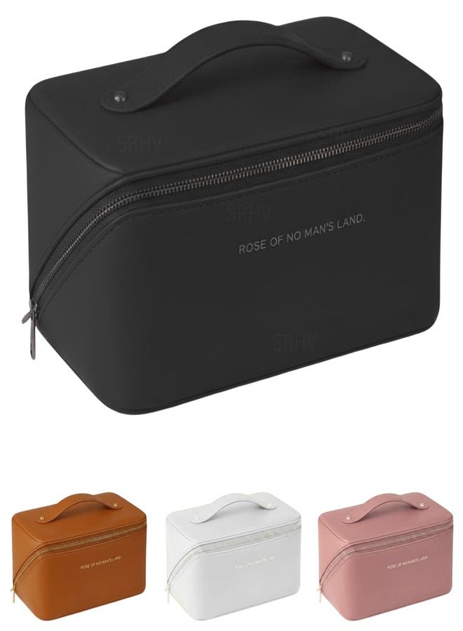 SRHV Makeup Pouch Bag for Women & Girls | PU Leather Travel Cosmetic Organizer Kit | Large Capacity Vanity Pouch with Multiple Compartments | Waterproof Toiletry Bag for Skincare, Accessories | Multicolor - Image 1