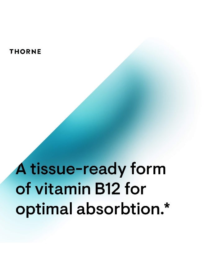Thorne فيتامين ب12 - كمثيلكوبالامين - يدعم صحة القلب والأعصاب، وظيفة خلايا الدم، النوم الصحي والميثيلation* - خالي من الجلوتين، الألبان وفول الصويا - 60 كبسولة - Image 5