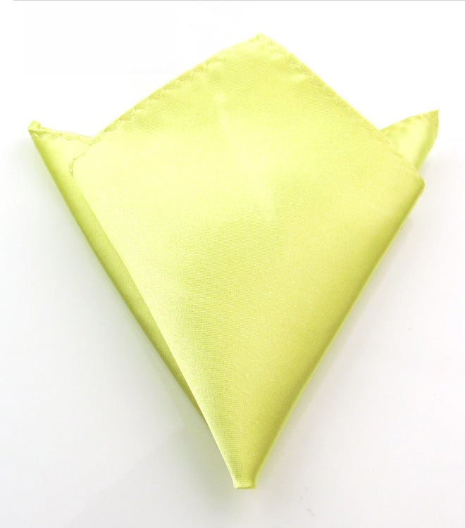 Mens Solid Formal Pocket Square Wedding Suit Handkerchief Lemon yellow 