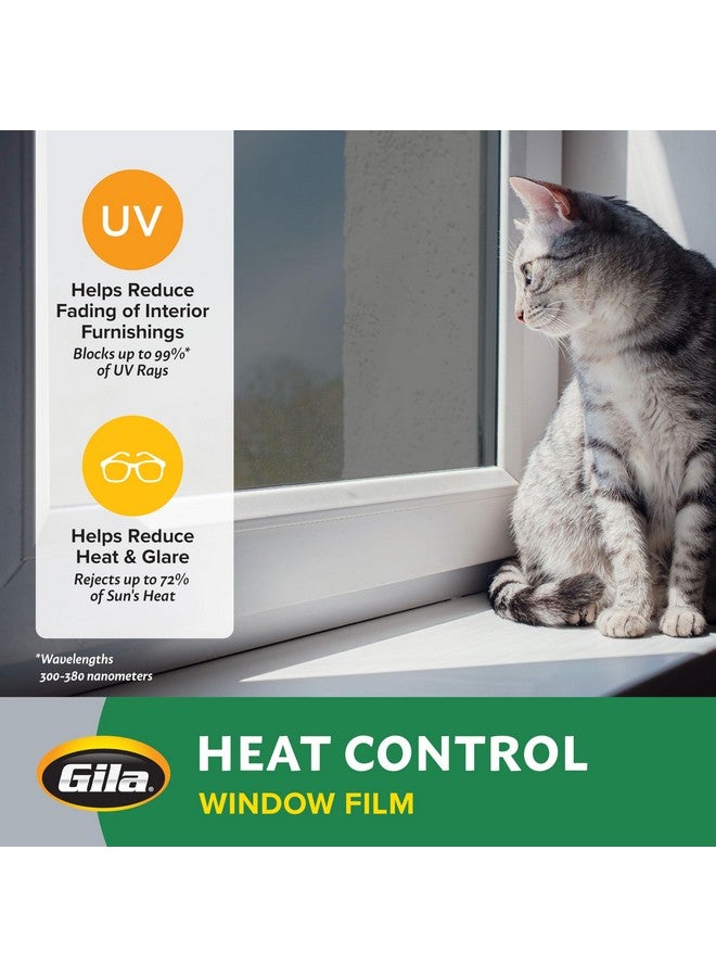 Gila Gila® Heat Control Titanium Adhesive Residential DIY Window Film Sun Blocking Glare Reduction 3ft x 15ft (36in x 180in), Gray  - Image 1