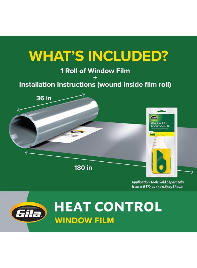 Gila Gila® Heat Control Titanium Adhesive Residential DIY Window Film Sun Blocking Glare Reduction 3ft x 15ft (36in x 180in), Gray  - Image 4