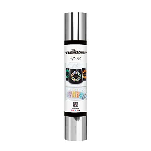 TECKWRAP Silver Chrome Vinyl Permanent Adhesive Silver Permanent Vinyl 1ftx5ft - Image 1