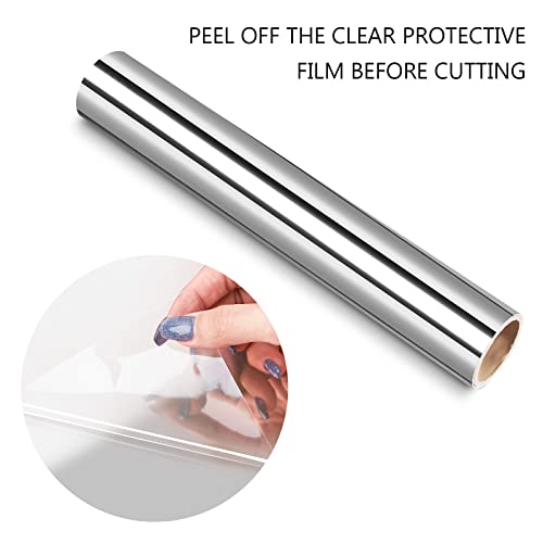 TECKWRAP Silver Chrome Vinyl Permanent Adhesive Silver Permanent Vinyl 1ftx5ft - Image 2