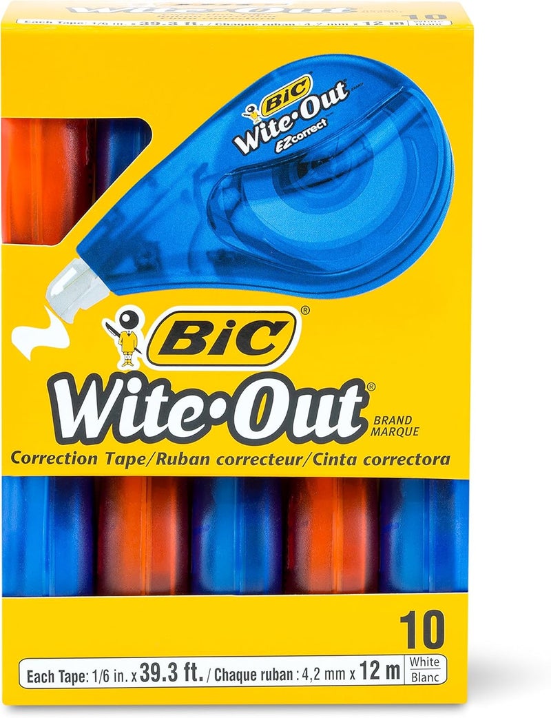 BIC Wite-Out Brand EZ Correct Correction Tape, White, 10-Count - Image 1