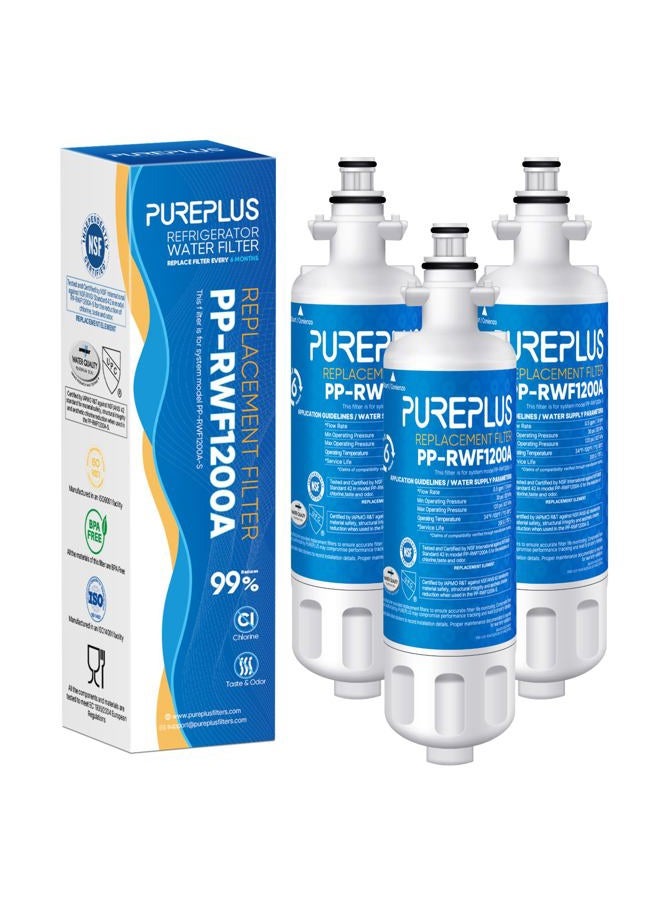Pure Plus 9690 Replacement for LG LT700P Kenmore Elite 469690, ADQ36006102, ADQ36006101, LFXS30766S, LFX28968ST, LFX31925ST, LFX31945ST, LFXS29626S, RWF1052, RWF1200A Refrigerator Water Filter, 3Pack - Image 1
