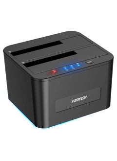 FIDECO HDD Docking Station, USB 3.0 Hard Drive Docking Station for 2.5 and 3.5 Inch SATA HDD/SSD, Dual Bay Offline Clone Support  - Image 1