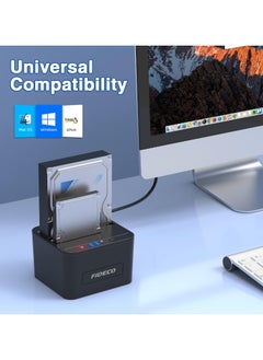 FIDECO HDD Docking Station, USB 3.0 Hard Drive Docking Station for 2.5 and 3.5 Inch SATA HDD/SSD, Dual Bay Offline Clone Support  - Image 5