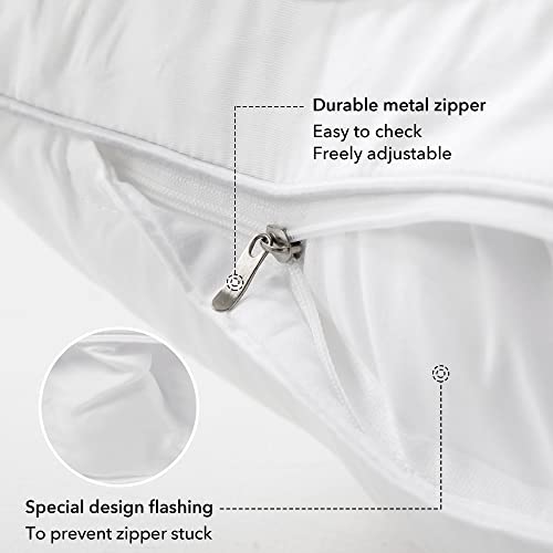 FAVRIQ 22 x 22 Pillow Inserts (Set of 2) - 22 Inch Square Interior Sofa Throw Pillow Inserts with 100% Cotton Cover - Decorative Pillow Insert White Sofa Pillow - Image 3