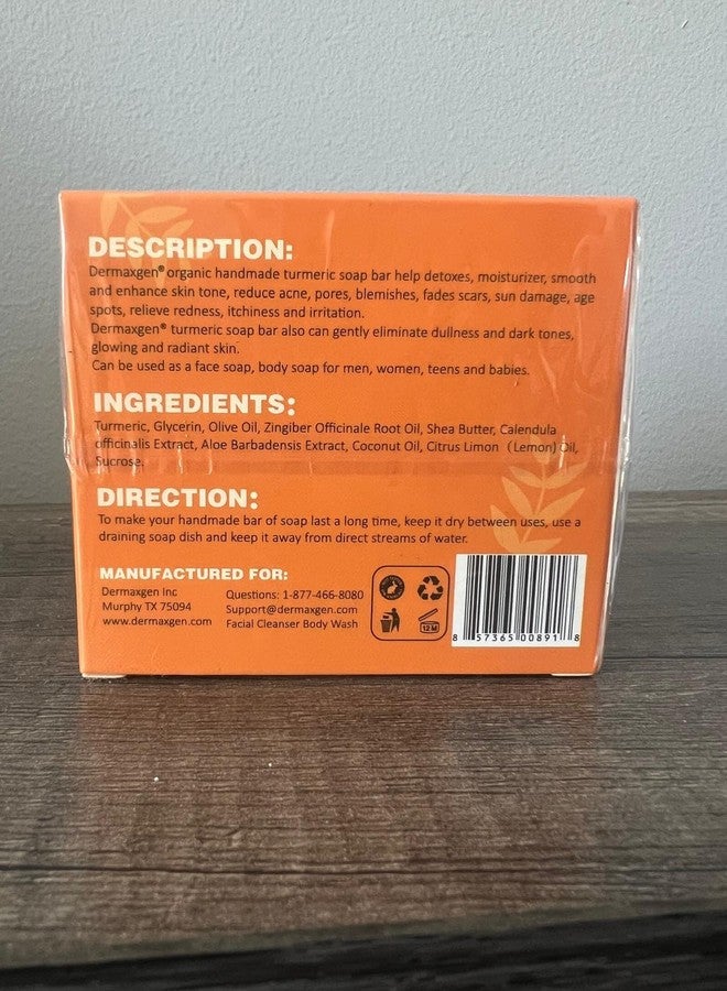 DERMAXGEN Organic Turmeric Soap Bar for Face & Body - Pure Turmeric Soap Bar for Acne, Scars, Uneven Tone, Blemish Control, Sun Damage & Age Spots - Handcrafted Skincare - 7 OZ - Image 5