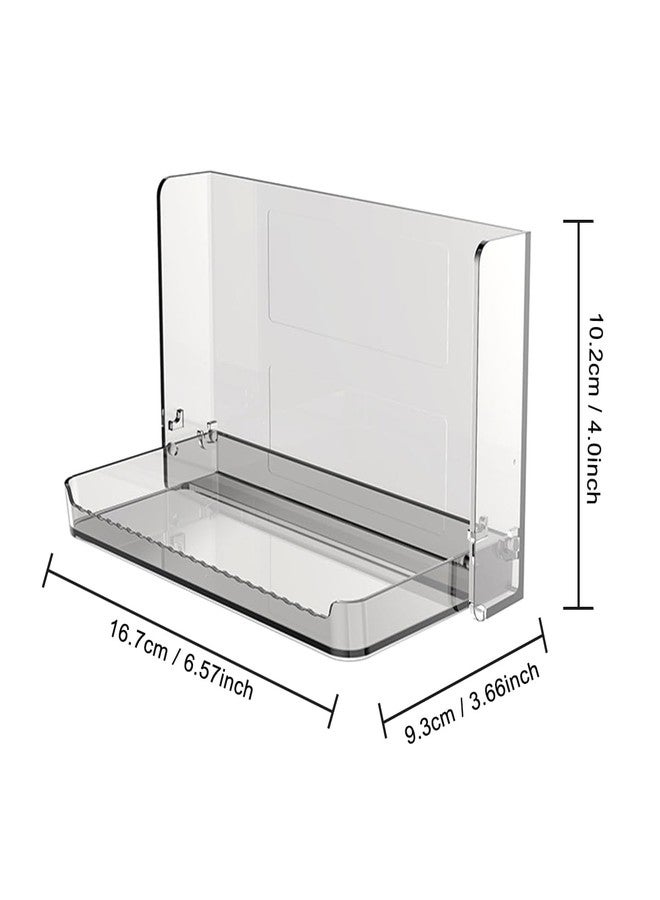 MONOSUGO Small Floating Shelf for Wall, Wall Mounted Foldable Adhesive Shelf, Stick On Mini Shelf, Tiny Single Wall Shelf for Phone, Remote, Earphone, Little Shelf for Home, Office, Transparent Gray(1 Pcs) - Image 2