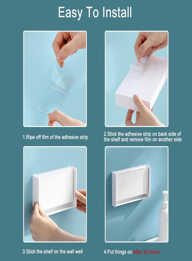 MONOSUGO Small Floating Shelf for Wall, Wall Mounted Foldable Adhesive Shelf, Stick On Mini Shelf, Tiny Single Wall Shelf for Phone, Remote, Earphone, Little Shelf for Home, Office, Transparent Gray(1 Pcs) - Image 5
