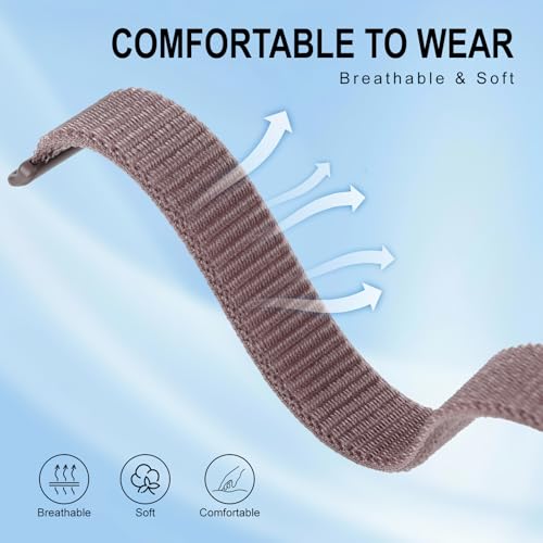 Vigamen Nylon Loop Sport Hume Band Replacement Strap Compatible with Hume Band,Adjustable Soft Wrist Bands for Women Men,Breathable Wristband for Hume Health Band Fitness Tracker,ArmyGreen,SmokeViolet - Image 3