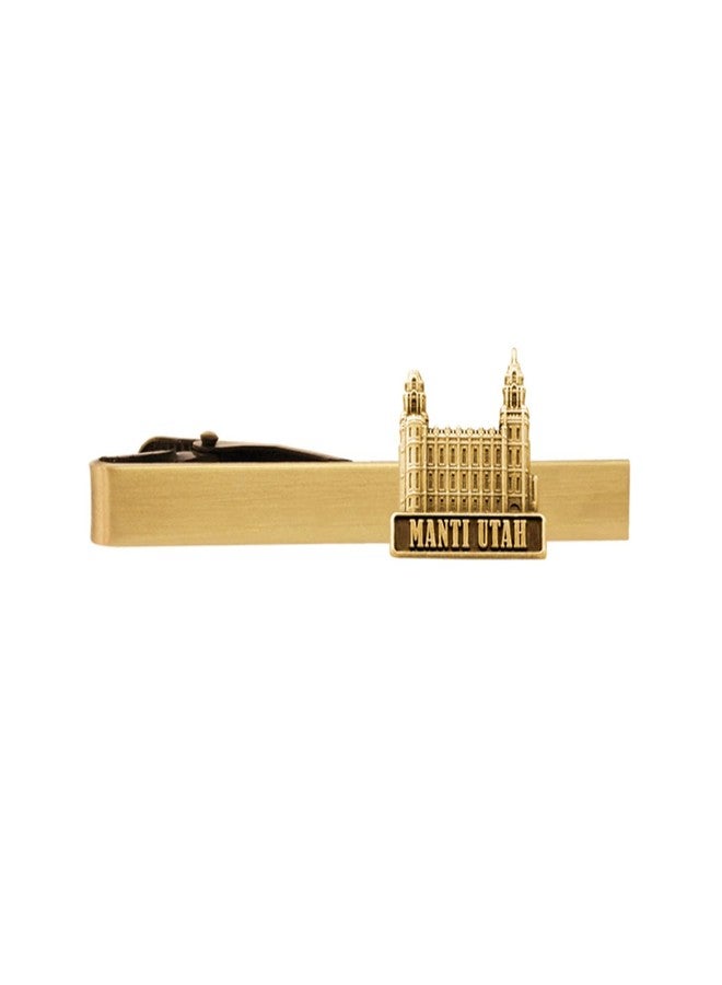 Ringmasters LDS Manti Utah Temple Gold Steel Tie Bar - Tie Clip - Priesthood Gift, LDS Missionary, Tie Clip - Image 1