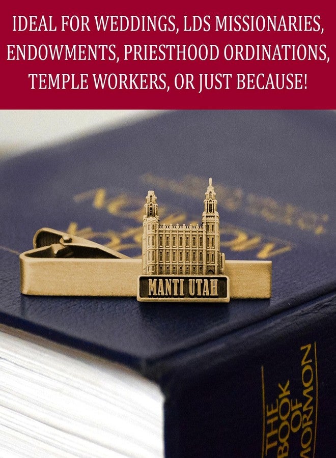 Ringmasters LDS Manti Utah Temple Gold Steel Tie Bar - Tie Clip - Priesthood Gift, LDS Missionary, Tie Clip - Image 4