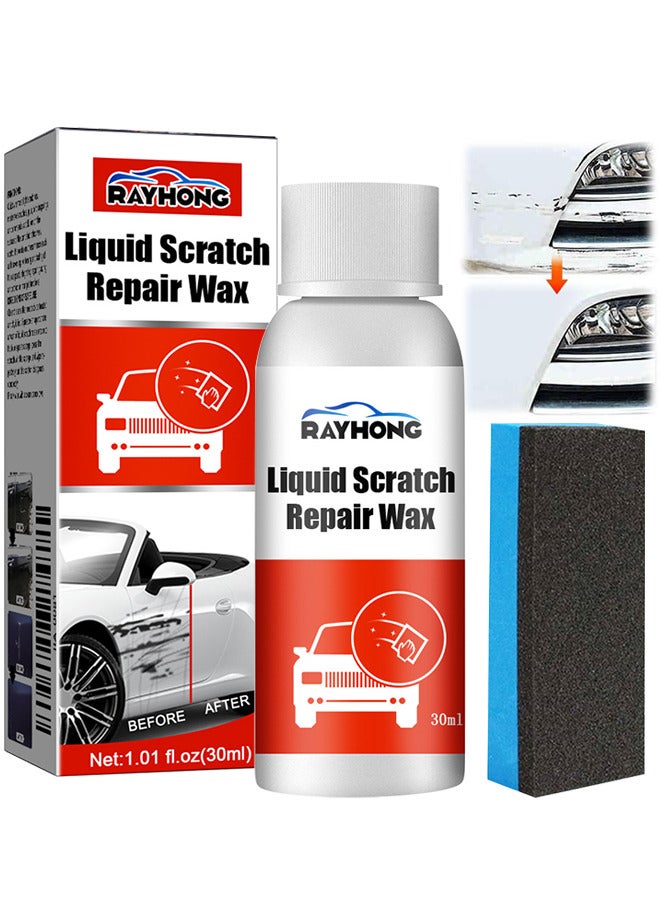رايهونغ شمع إصلاح الخدوش في السيارات، عامل إصلاح خدوش طلاء السيارة، سائل ترميم وتلميع وتلميع السيارات، إصلاح الطلاء بسهولة، مزيل الخدوش البسيطة بسرعة، مرمم طلاء التلميع (مع إسفنجة) - Image 1