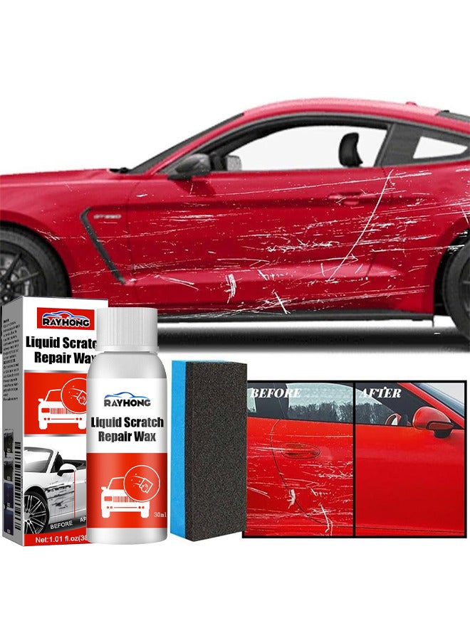 رايهونغ شمع إصلاح الخدوش في السيارات، عامل إصلاح خدوش طلاء السيارة، سائل ترميم وتلميع وتلميع السيارات، إصلاح الطلاء بسهولة، مزيل الخدوش البسيطة بسرعة، مرمم طلاء التلميع (مع إسفنجة) - Image 2