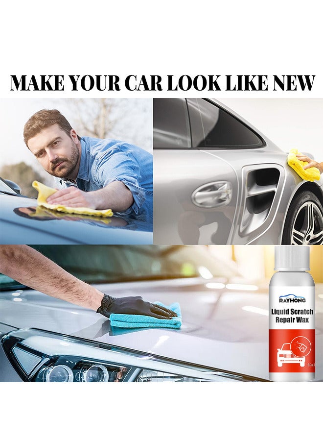 رايهونغ شمع إصلاح الخدوش في السيارات، عامل إصلاح خدوش طلاء السيارة، سائل ترميم وتلميع وتلميع السيارات، إصلاح الطلاء بسهولة، مزيل الخدوش البسيطة بسرعة، مرمم طلاء التلميع (مع إسفنجة) - Image 5