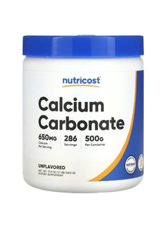 Nutricost Nutricost, Calcium Carbonate, Unflavored, 1.1 lb (500 g) 