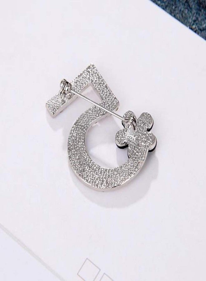 Glamtune Celebrity Design Number Five Brooch Pin Corsage Scarf pin Rhinestones Breast pin for Wedding/Banquet - Image 3