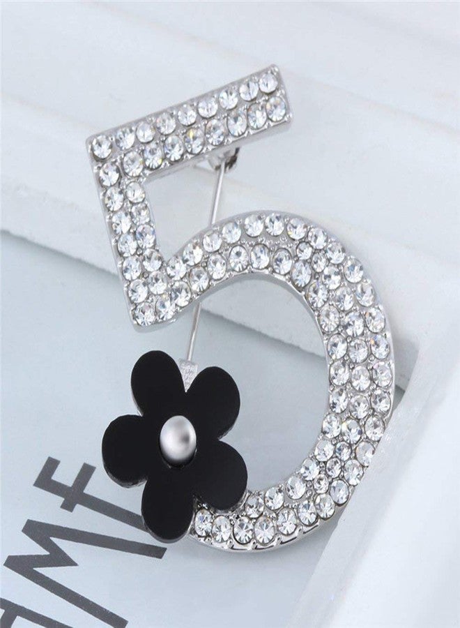 Glamtune Celebrity Design Number Five Brooch Pin Corsage Scarf pin Rhinestones Breast pin for Wedding/Banquet - Image 4