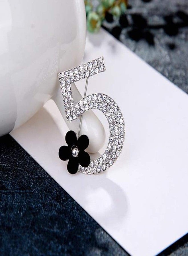Glamtune Celebrity Design Number Five Brooch Pin Corsage Scarf pin Rhinestones Breast pin for Wedding/Banquet - Image 5