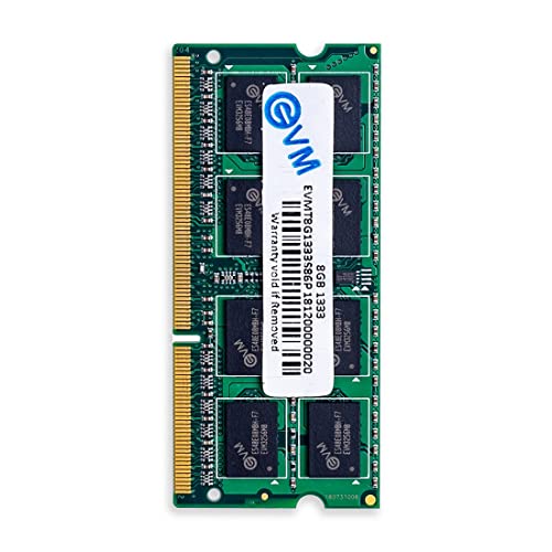 EVM 8GB DDR3 Laptop RAM 1333MHz | SO-DIMM – 1.5V Low Voltage | 204-PIN Pin, Intel & AMD Compatible | High-Speed Laptop Memory Upgrade | 10 Year Warranty (EVMT8G1333S86P) - Image 1