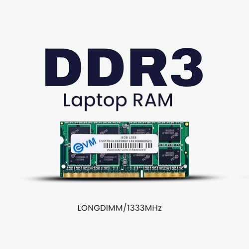EVM 8GB DDR3 Laptop RAM 1333MHz | SO-DIMM – 1.5V Low Voltage | 204-PIN Pin, Intel & AMD Compatible | High-Speed Laptop Memory Upgrade | 10 Year Warranty (EVMT8G1333S86P) - Image 2