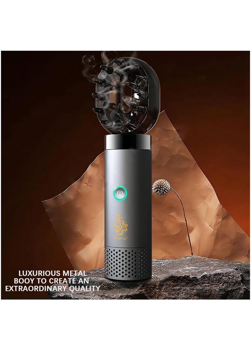 Bukhoor Portable Arabian Rechargeable Electronic Incense Burner,USB Portable Incense Burner Electric Aromatherapy Machine, Handheld Portable Hair Incense Burner Electric Muslim Ramadan Aroma Diffuser - Image 3