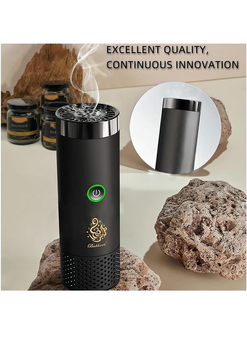 Bukhoor Portable Arabian Rechargeable Electronic Incense Burner,USB Portable Incense Burner Electric Aromatherapy Machine, Handheld Portable Hair Incense Burner Electric Muslim Ramadan Aroma Diffuser - Image 4