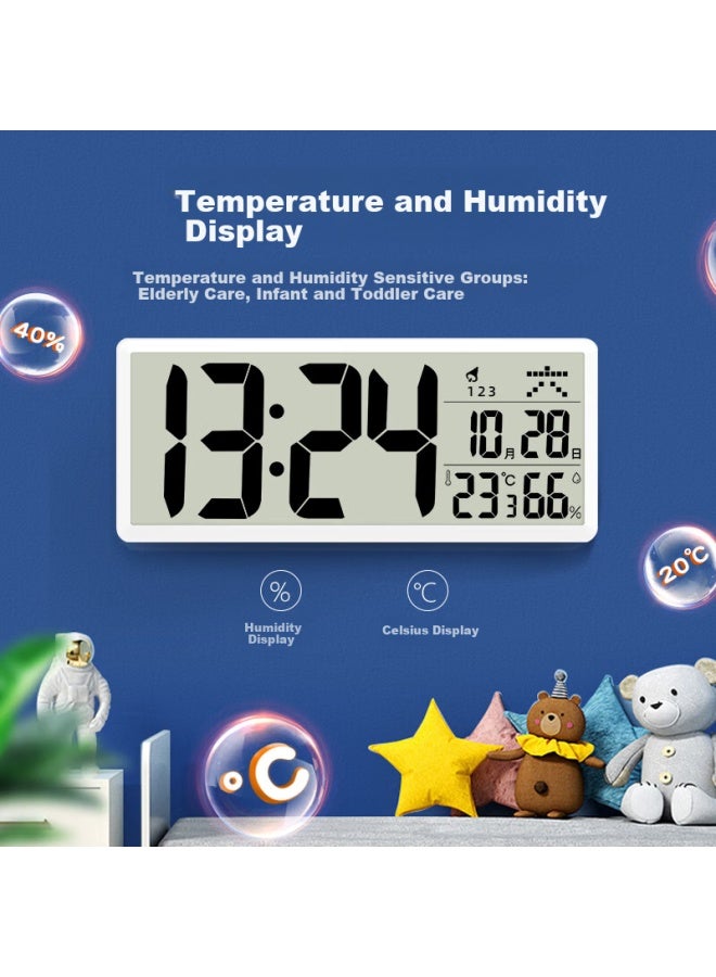 Timess Living Room Clock Lcd Electronic Perpetual Calendar Clock Desktop Alarm Clock 35Cm - Image 3