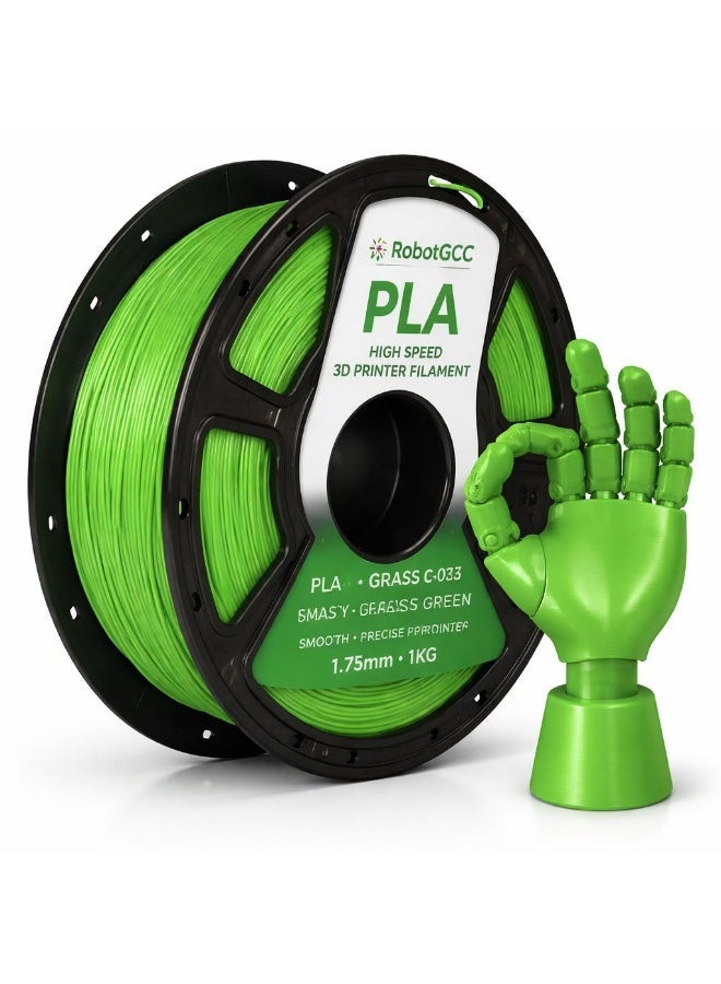 RobotGCC PLA Grass Green 3D Printer Filament 1.75mm 1KG, Smooth Extrusion, Low Warping, Strong Layer Adhesion, Easy-to-Print Material for FDM 3D Printers, Models and Prototypes - Image 1
