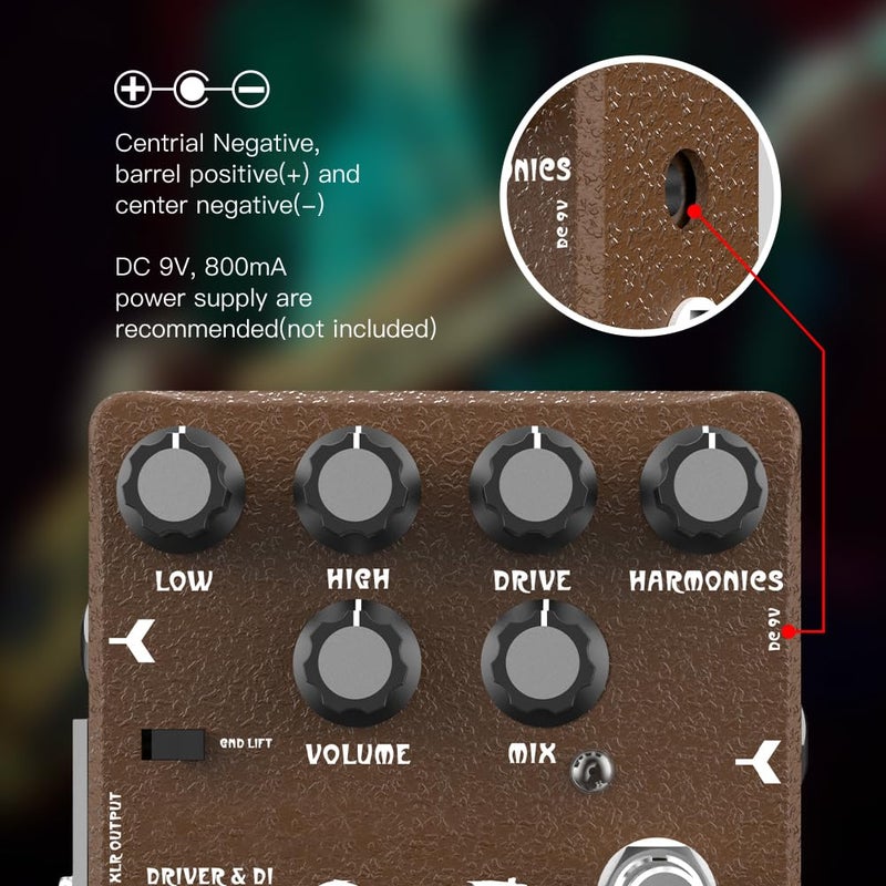 JOYO Bass Pedal of Overdrive Mic'd Tube Bass Amp Simulator Pedal Built-in DI & XLR Output for Effects Recording High-end Edition Dr.J Series (D53) - Image 3