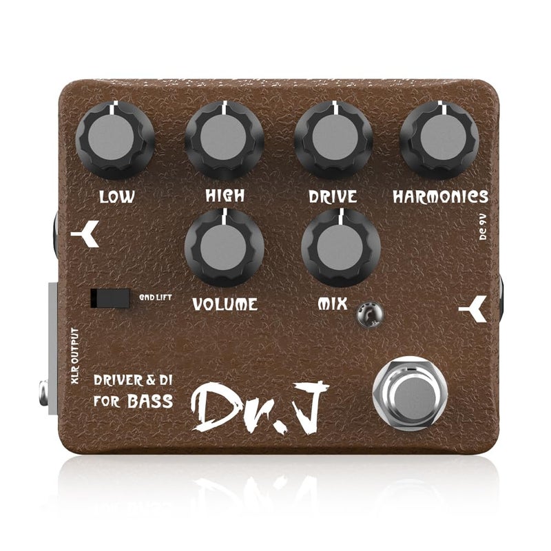 JOYO Bass Pedal of Overdrive Mic'd Tube Bass Amp Simulator Pedal Built-in DI & XLR Output for Effects Recording High-end Edition Dr.J Series (D53) - Image 1