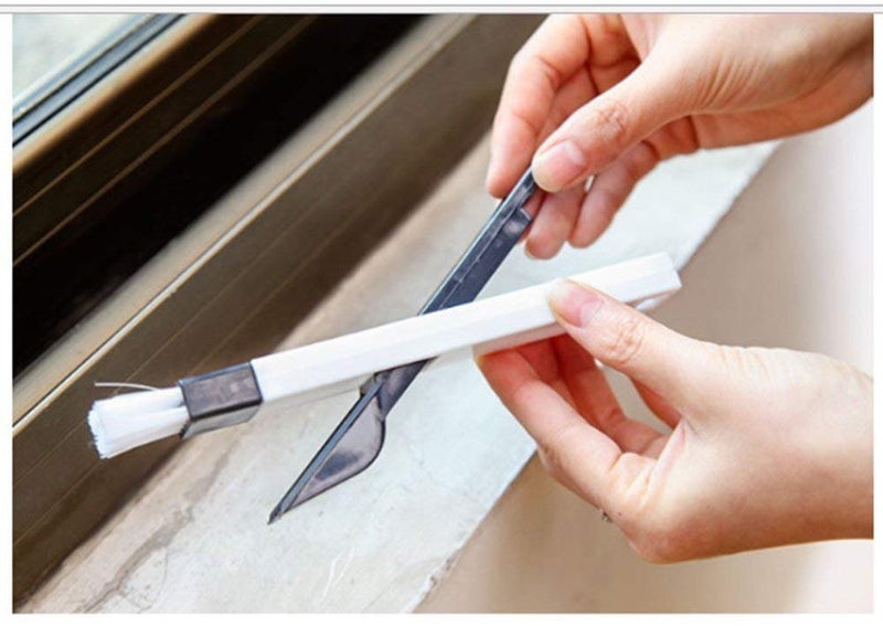 Emndr Multipurpose Dust Cleaning Brush for Window Frame, Sliding Window Track, Laptop Keyboard, Car Air Vents with Mini Dust Pan - Image 3